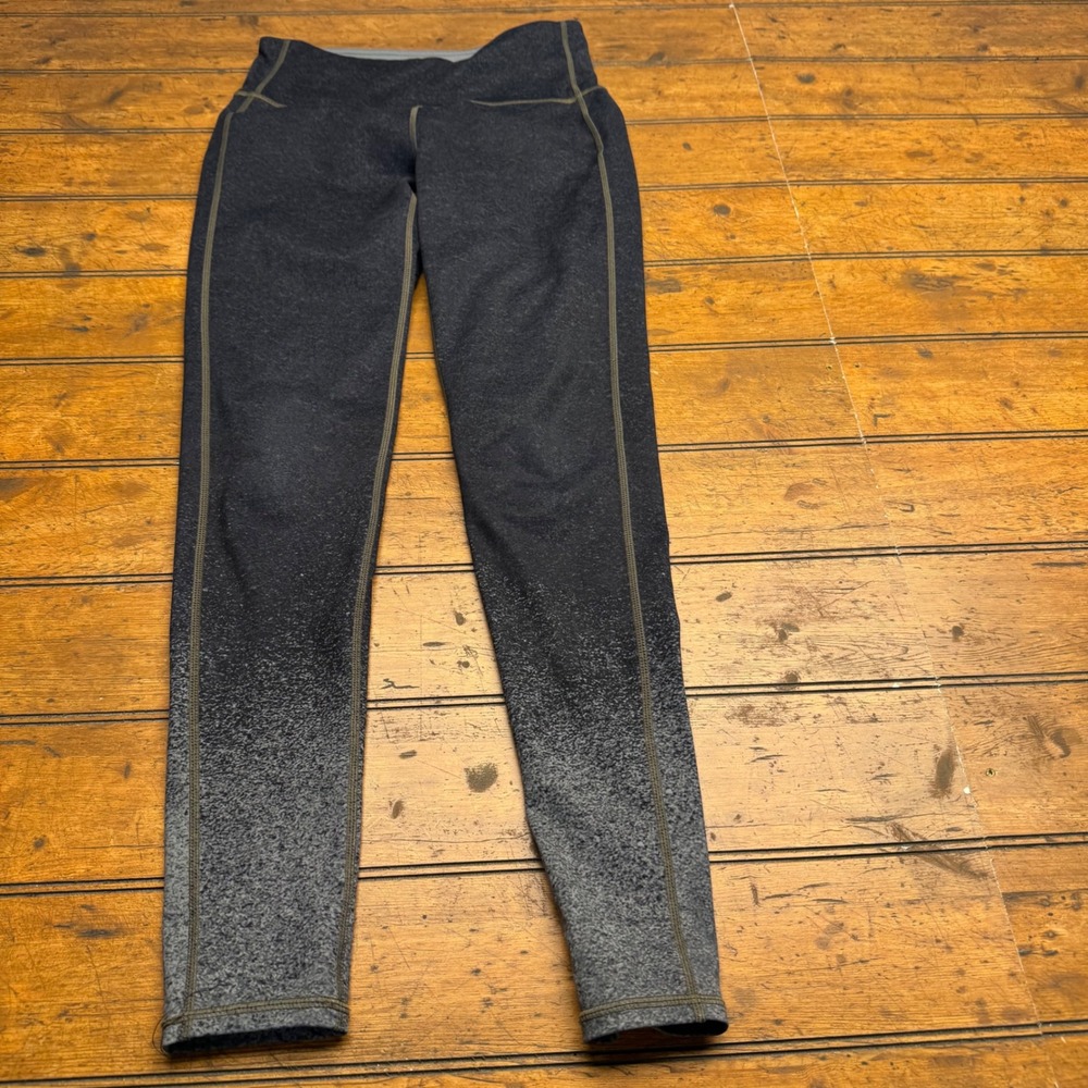 Athleta Ombre Speckled‎ Leggings Women's Size S Dark Grey Activewear Workout